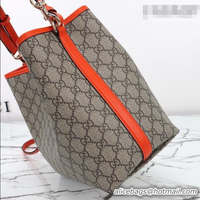 Shop Discount Gucci GG Canvas Emblem Medium Bucket Bag 815103 Orange 2026