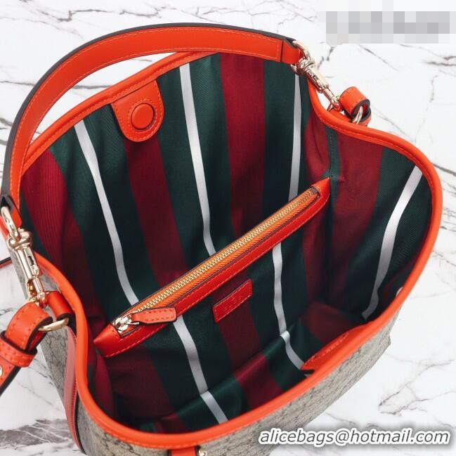 Shop Discount Gucci GG Canvas Emblem Medium Bucket Bag 815103 Orange 2026