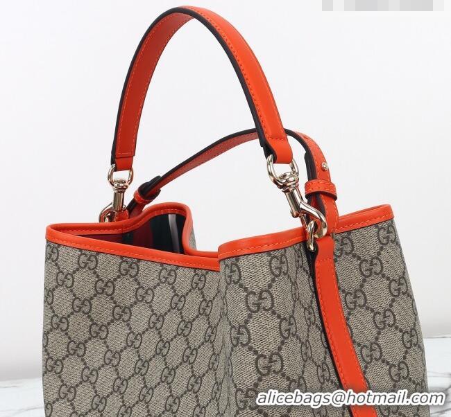 Shop Discount Gucci GG Canvas Emblem Medium Bucket Bag 815103 Orange 2026