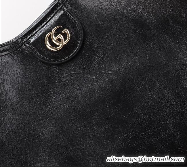 Best Price Gucci Giglio Large Tote Bag in Glossy Leather 853971 Black 2026