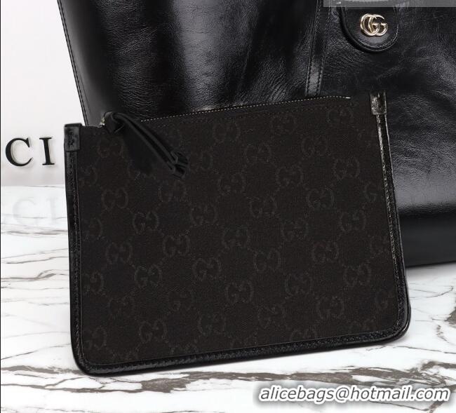 Best Price Gucci Giglio Large Tote Bag in Glossy Leather 853971 Black 2026