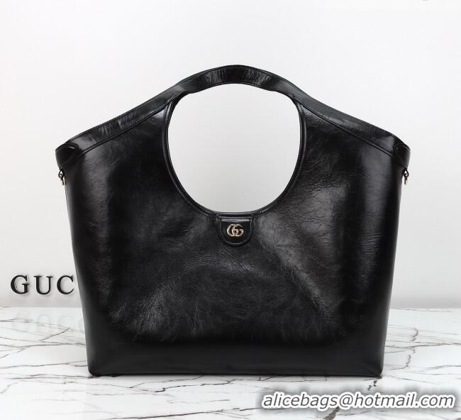 Best Price Gucci Giglio Large Tote Bag in Glossy Leather 853971 Black 2026