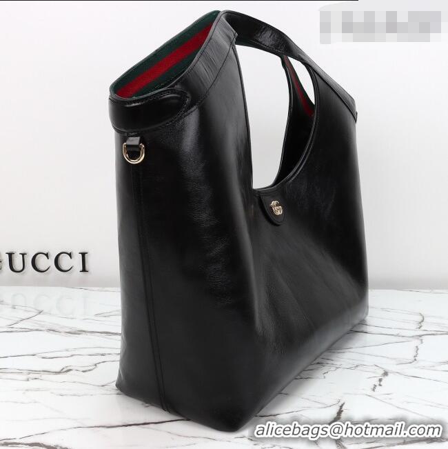 Best Price Gucci Giglio Large Tote Bag in Glossy Leather 853971 Black 2026