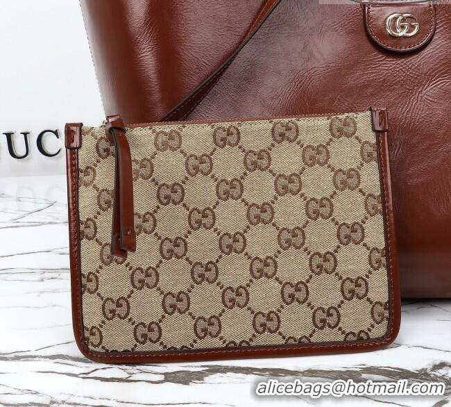 Top Quality Gucci Giglio Large Tote Bag in Glossy Leather 853971 Dark Brown 2026