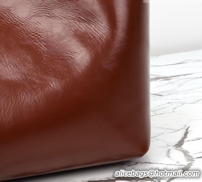 Top Quality Gucci Giglio Large Tote Bag in Glossy Leather 853971 Dark Brown 2026