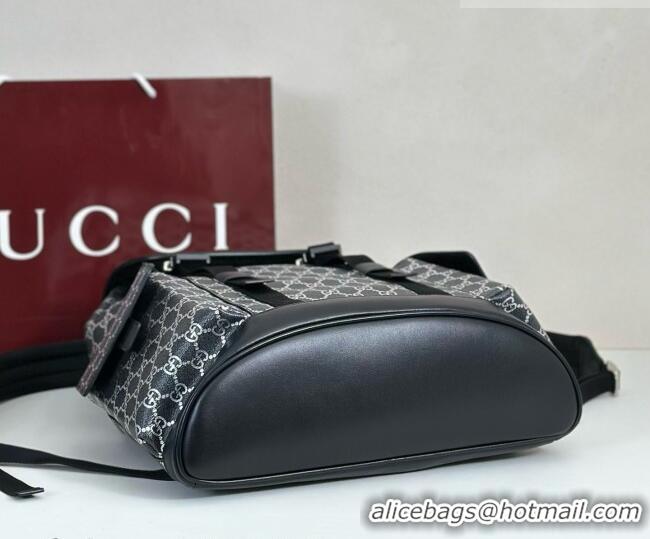 Buy Fashionable Gucci Mens Ophidia Large Backpack Bag in GG Fabric 839110 Black/Silver 2026