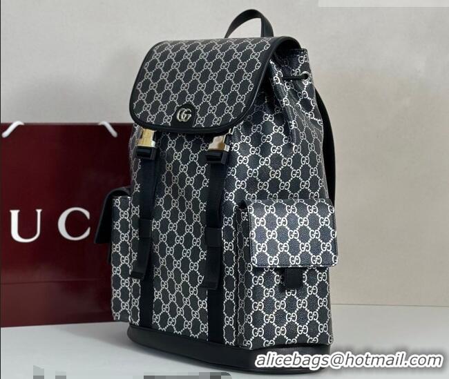 Buy Fashionable Gucci Mens Ophidia Large Backpack Bag in GG Fabric 839110 Black/Silver 2026
