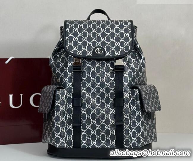 Buy Fashionable Gucci Mens Ophidia Large Backpack Bag in GG Fabric 839110 Black/Silver 2026