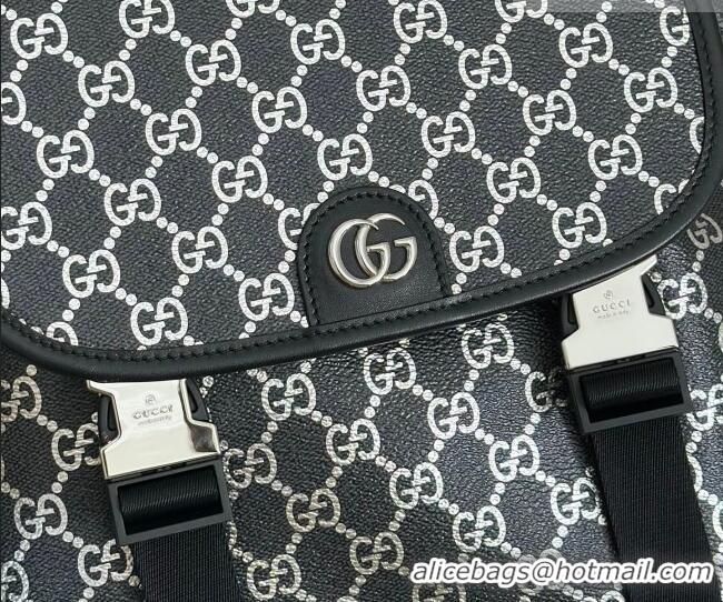Buy Fashionable Gucci Mens Ophidia Large Backpack Bag in GG Fabric 839110 Black/Silver 2026