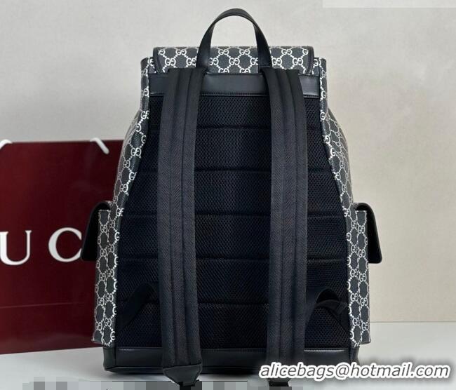 Buy Fashionable Gucci Mens Ophidia Large Backpack Bag in GG Fabric 839110 Black/Silver 2026