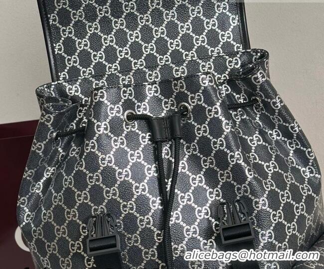 Buy Fashionable Gucci Mens Ophidia Large Backpack Bag in GG Fabric 839110 Black/Silver 2026