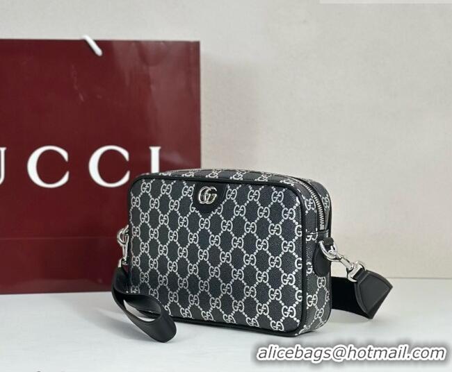 New Fashion Gucci Mens Ophidia small crossbody bag in GG Fabric 839155 Black/Silver 2026