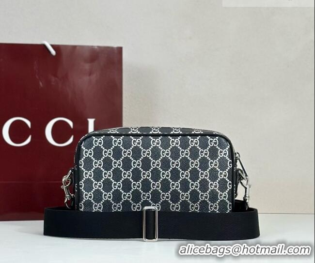 New Fashion Gucci Mens Ophidia small crossbody bag in GG Fabric 839155 Black/Silver 2026