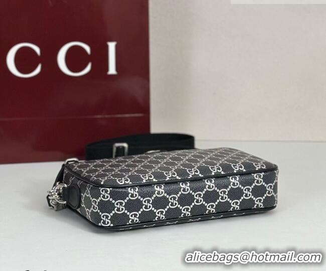 New Fashion Gucci Mens Ophidia small crossbody bag in GG Fabric 839155 Black/Silver 2026