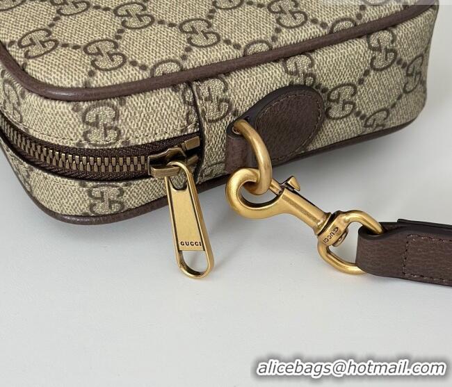 Top Grade Gucci Mens Ophidia small crossbody bag in gg canvas 839155 Beige/Brown 2025