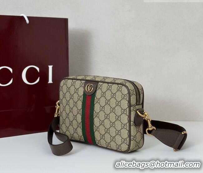 Top Grade Gucci Mens Ophidia small crossbody bag in gg canvas 839155 Beige/Brown 2025