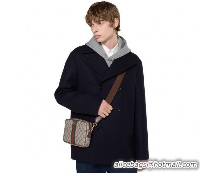 Top Grade Gucci Mens Ophidia small crossbody bag in gg canvas 839155 Beige/Brown 2025