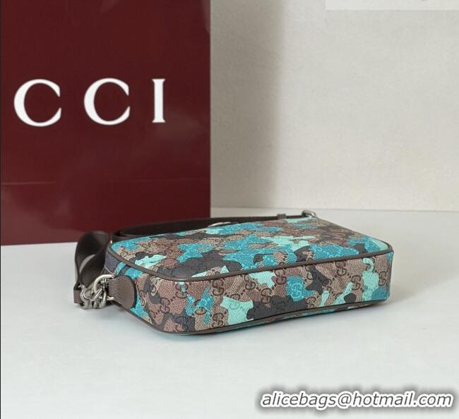 Super Quality Gucci Mens Ophidia small crossbody bag in Camouflage GG Fabric 839155 Blue 2026