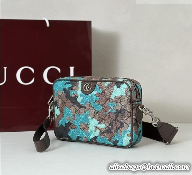 Super Quality Gucci Mens Ophidia small crossbody bag in Camouflage GG Fabric 839155 Blue 2026