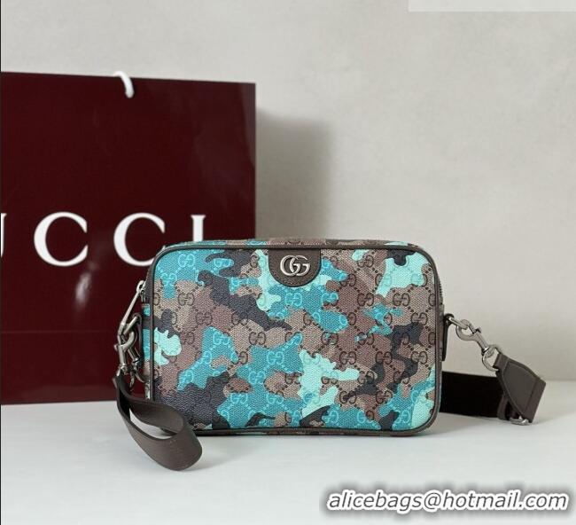 Super Quality Gucci Mens Ophidia small crossbody bag in Camouflage GG Fabric 839155 Blue 2026