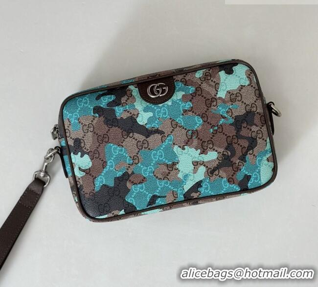 Super Quality Gucci Mens Ophidia small crossbody bag in Camouflage GG Fabric 839155 Blue 2026