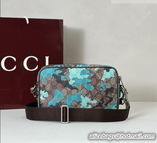 Super Quality Gucci Mens Ophidia small crossbody bag in Camouflage GG Fabric 839155 Blue 2026