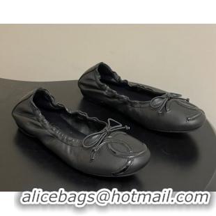 Stylish Chanel Lambskin Leather Ballet Flats with Maxi CC CH122402 Black 2026