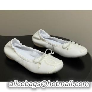 Best Product Chanel Lambskin Leather Ballet Flats with Maxi CC CH122402 White 2026