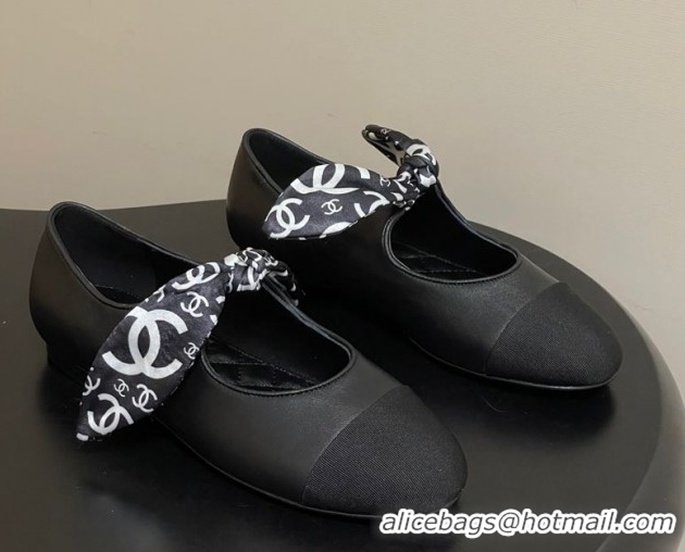 Good Looking Chanel Lambskin, Silk & Grosgrain Ballet Flats with Bow G46937 Black 2026