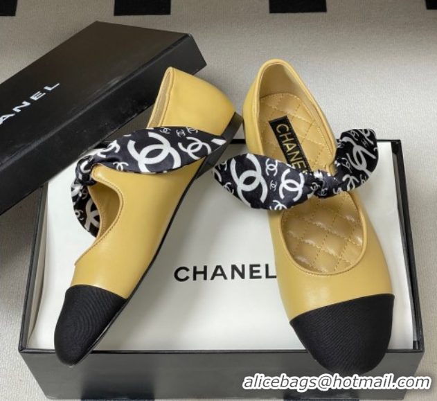 Luxurious Chanel Lambskin, Silk & Grosgrain Ballet Flats with Bow G46937 Beige 2026