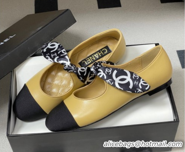 Luxurious Chanel Lambskin, Silk & Grosgrain Ballet Flats with Bow G46937 Beige 2026