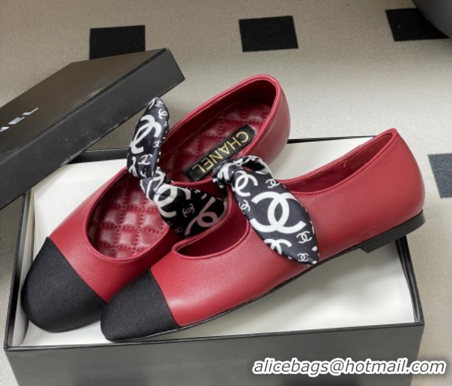 Most Popular Chanel Lambskin, Silk & Grosgrain Ballet Flats with Bow G46937 Red 2026