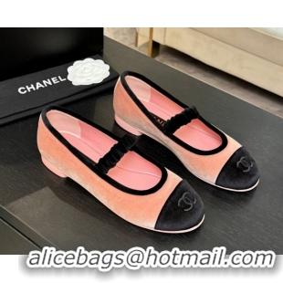 Shop Cheap Chanel Velvet Mary Janes Ballet Flats with Bow G46542 Pink 2026