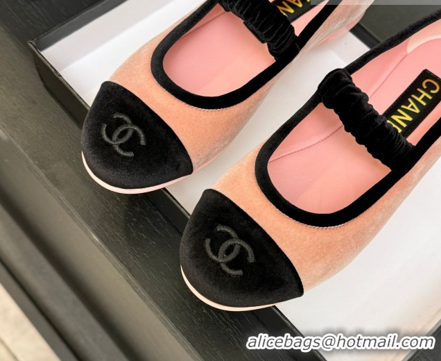 Shop Cheap Chanel Velvet Mary Janes Ballet Flats with Bow G46542 Pink 2026