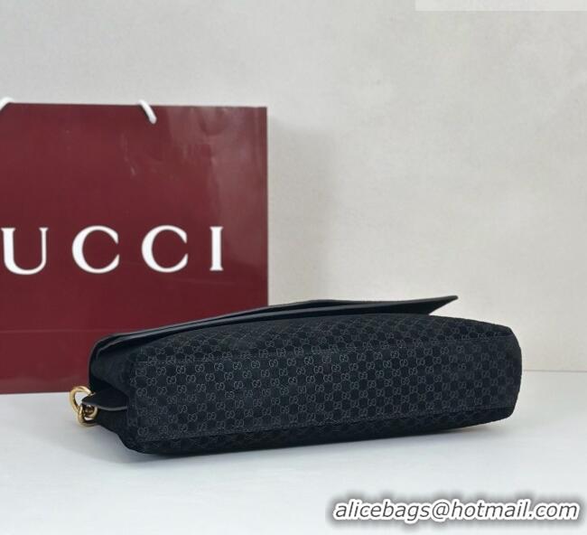 Super Quality Gucci Large shoulder bag with chain in GG Suede 857362 Black 2026