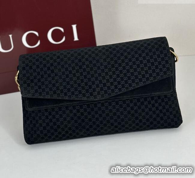 Super Quality Gucci Large shoulder bag with chain in GG Suede 857362 Black 2026