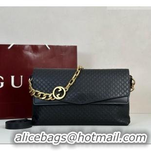 Top Grade Gucci Large shoulder bag with chain in GG Leather 857362 Black 2026