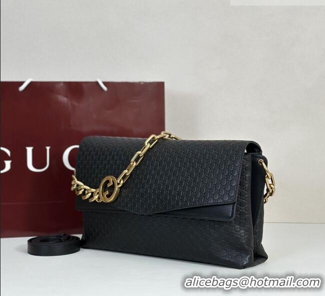 Top Grade Gucci Large shoulder bag with chain in GG Leather 857362 Black 2026