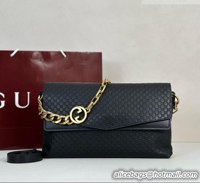 Top Grade Gucci Large shoulder bag with chain in GG Leather 857362 Black 2026