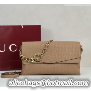 Luxury Discount Gucci Large shoulder bag with chain in GG Leather 857362 Brown 2026