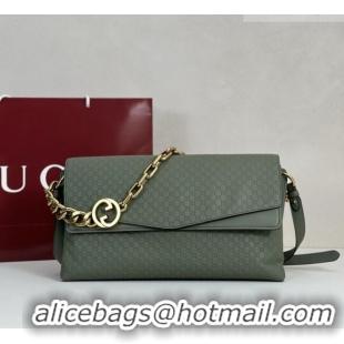 Promotional Gucci Large shoulder bag with chain in GG Leather 857362 Sage Green 2026