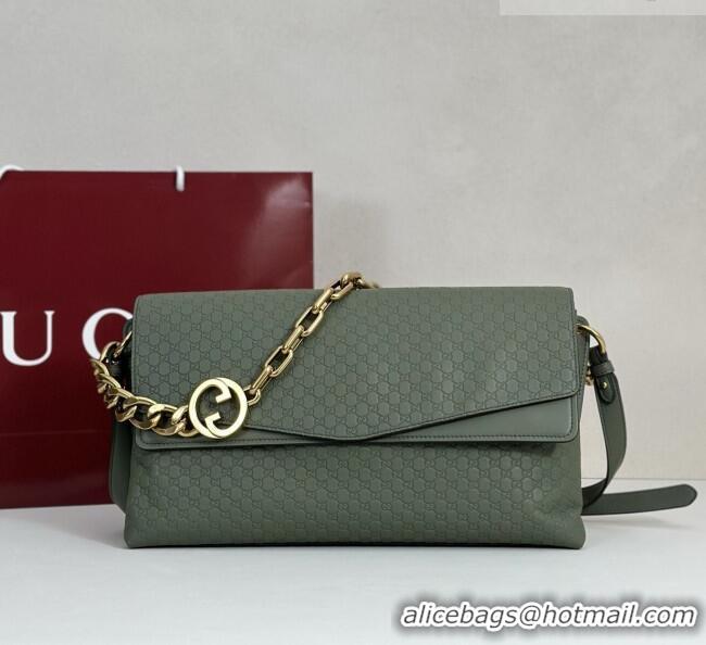 Promotional Gucci Large shoulder bag with chain in GG Leather 857362 Sage Green 2026