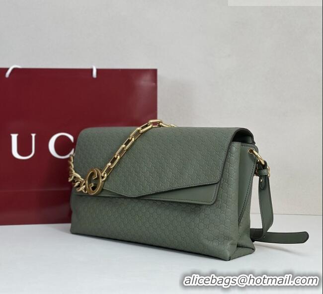 Promotional Gucci Large shoulder bag with chain in GG Leather 857362 Sage Green 2026
