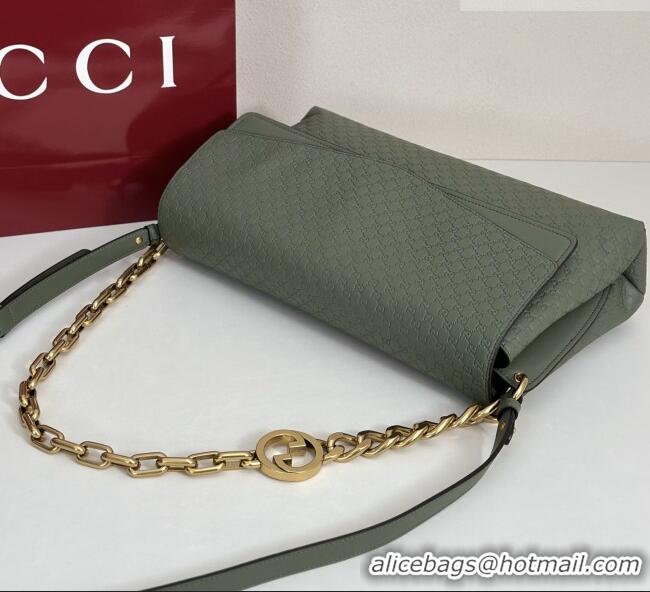 Promotional Gucci Large shoulder bag with chain in GG Leather 857362 Sage Green 2026
