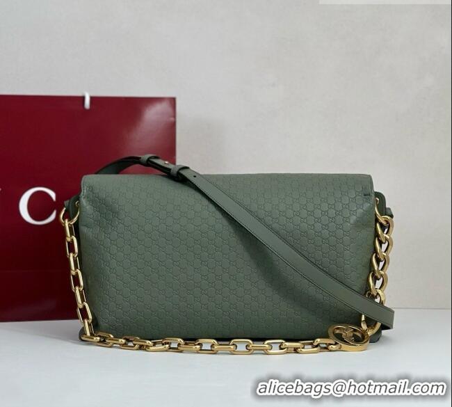 Promotional Gucci Large shoulder bag with chain in GG Leather 857362 Sage Green 2026