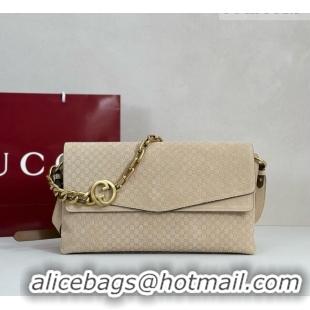 Best Price Gucci Large shoulder bag with chain in GG Suede 857362 Beige 2026