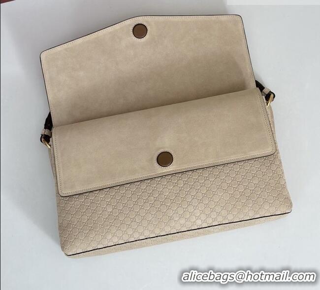 Best Price Gucci Large shoulder bag with chain in GG Suede 857362 Beige 2026