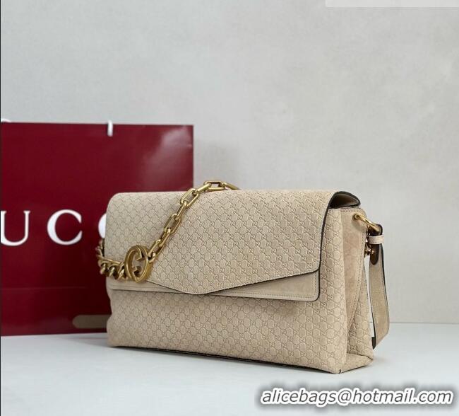 Best Price Gucci Large shoulder bag with chain in GG Suede 857362 Beige 2026
