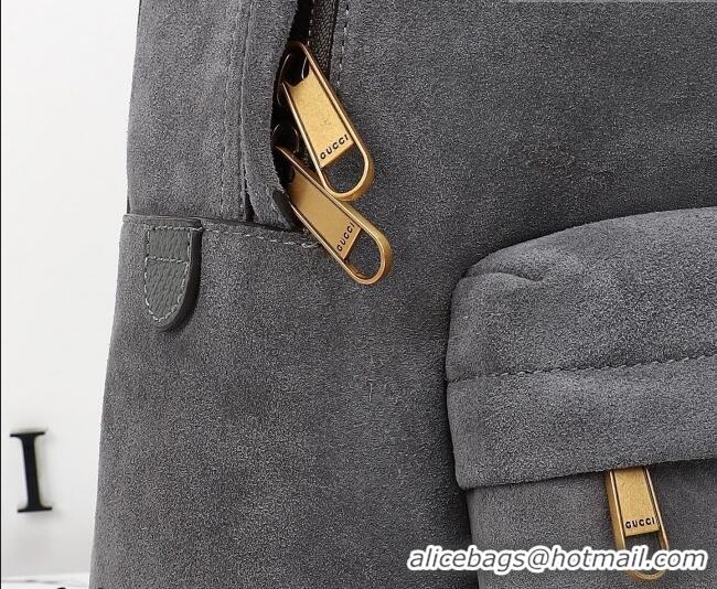 Best Quality Gucci Mens Ophidia Suede medium backpack bag 834466 Grey 2026