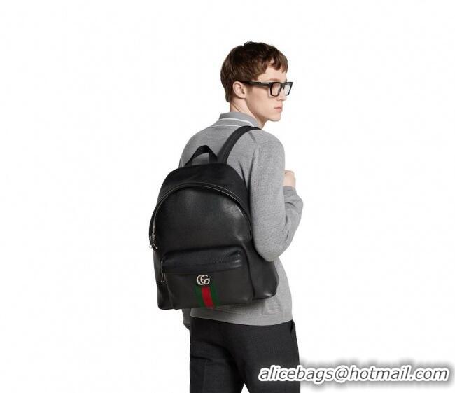 Top Quality Gucci Mens Ophidia Leather medium backpack bag 834466 Black 2025